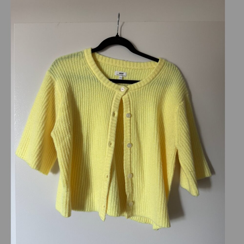 yellow short sleeve aerie cardigan